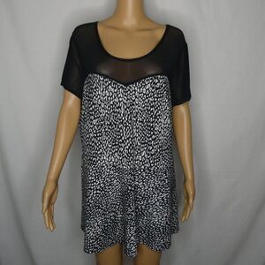 Torrid Leopard Print Sheer Peplum Blouse Top Sz 2
